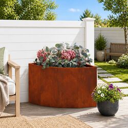 Corner Garden Planter Steel 45x45x35cm for Outdoor Use