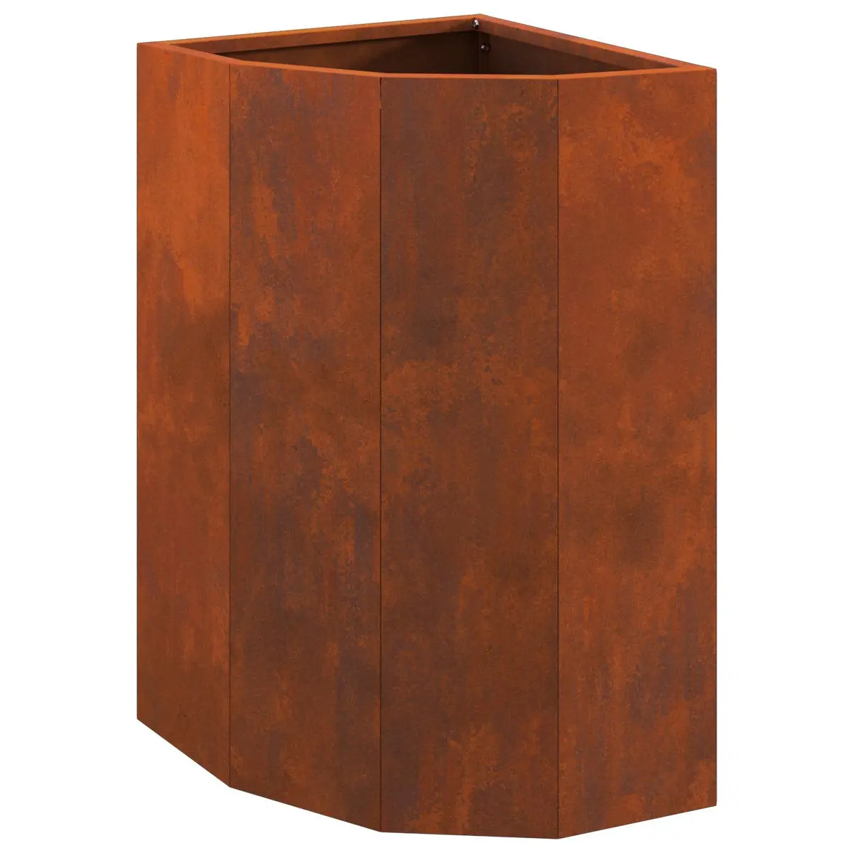 Corner Planter Brown 30x30x50cm Steel Weathering Outdoor Patio Raised Planter