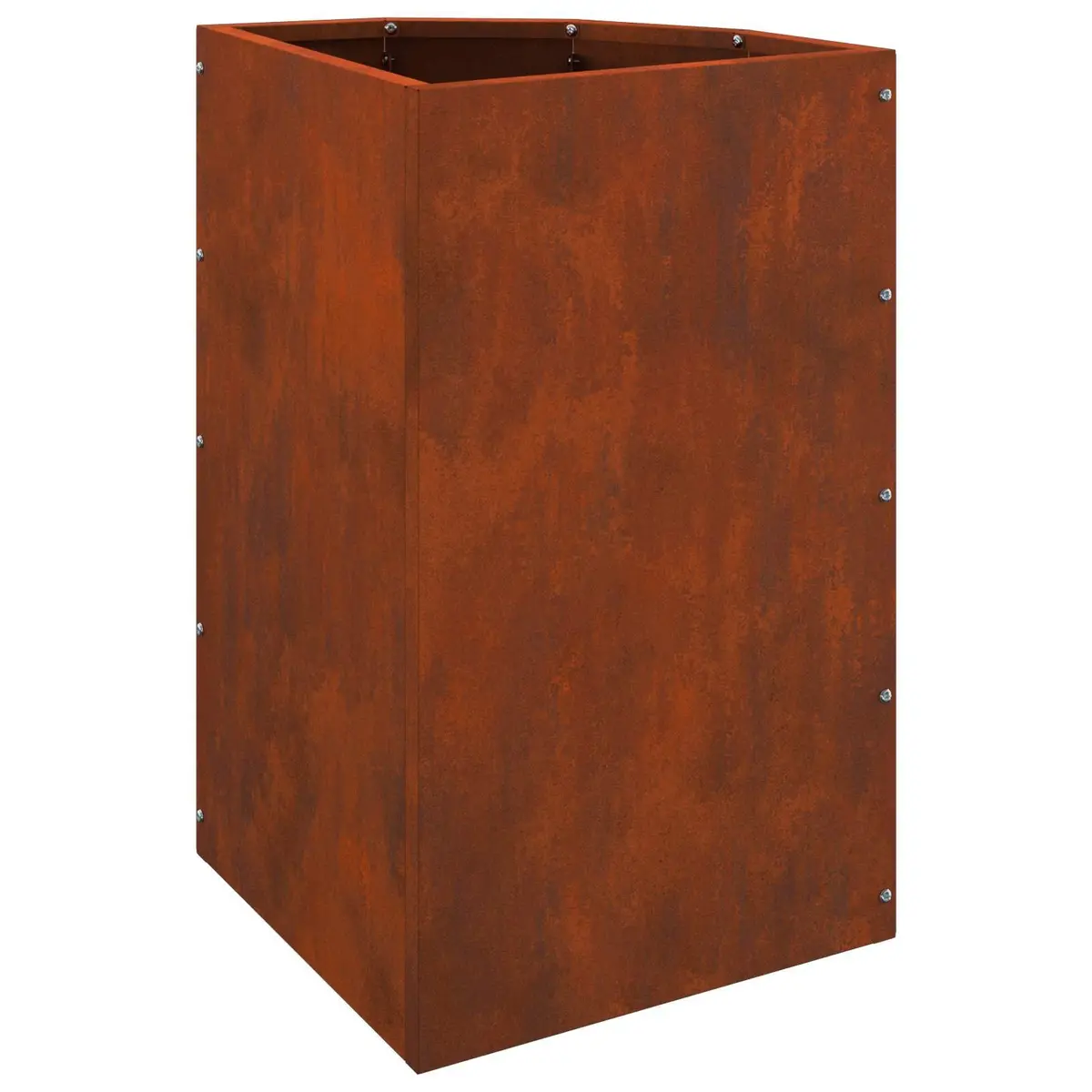 Corner Planter Brown 30x30x50cm Steel Weathering Outdoor Patio Raised Planter
