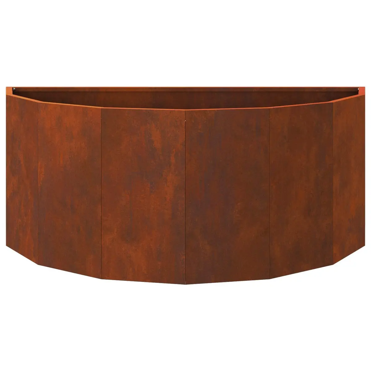 Half Round Garden Planter Outdoor Steel 90x45x35cm Weathering Design Terrace
