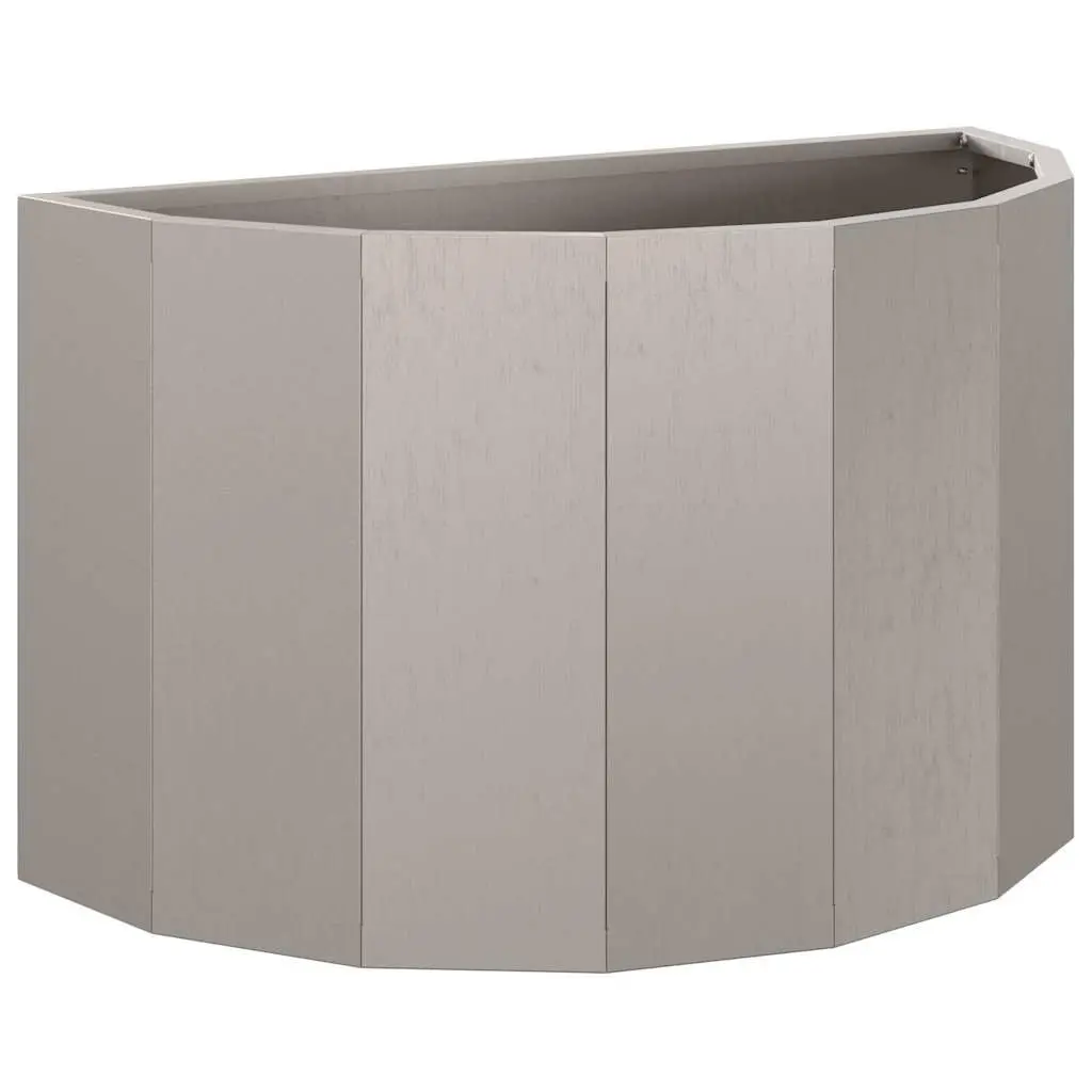 Half Round Garden Planter Brown 60x30x35cm Weathering Steel Outdoor