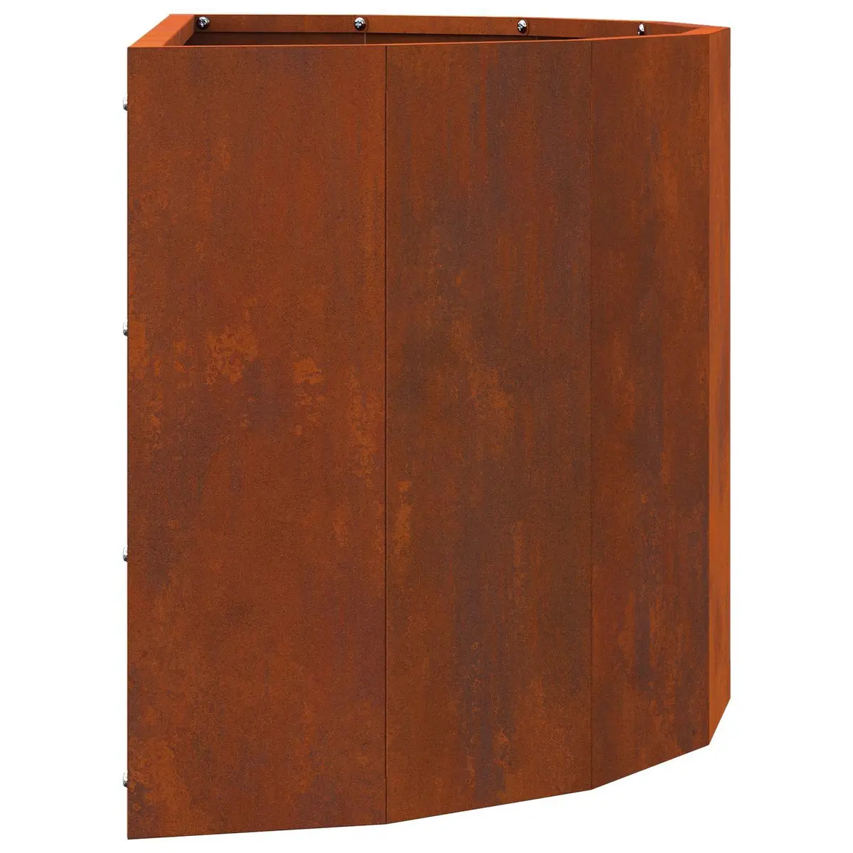 Half Round Garden Planter Brown 60x30x35cm Weathering Steel Outdoor
