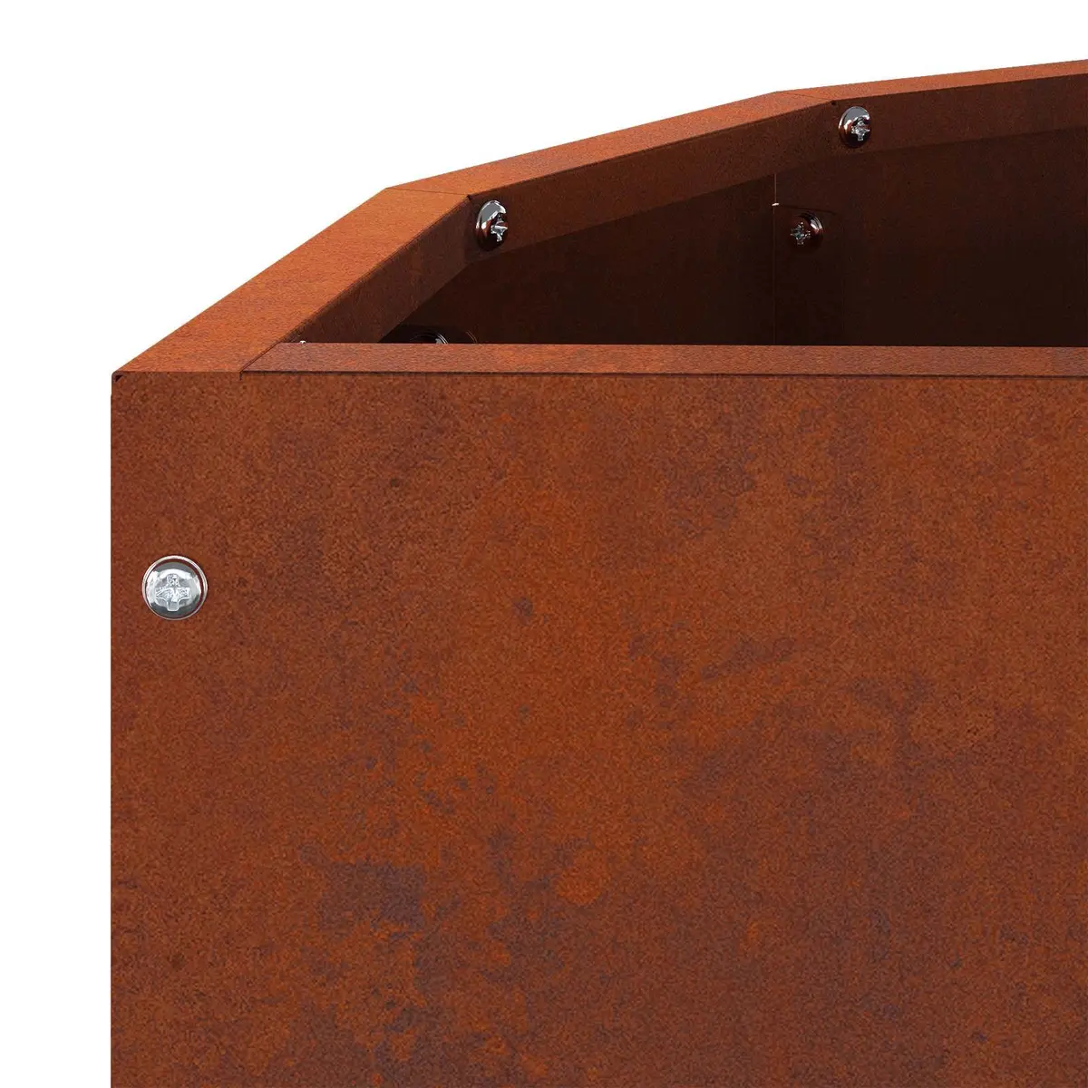 Half Round Garden Planter Brown 60x30x35cm Weathering Steel Outdoor