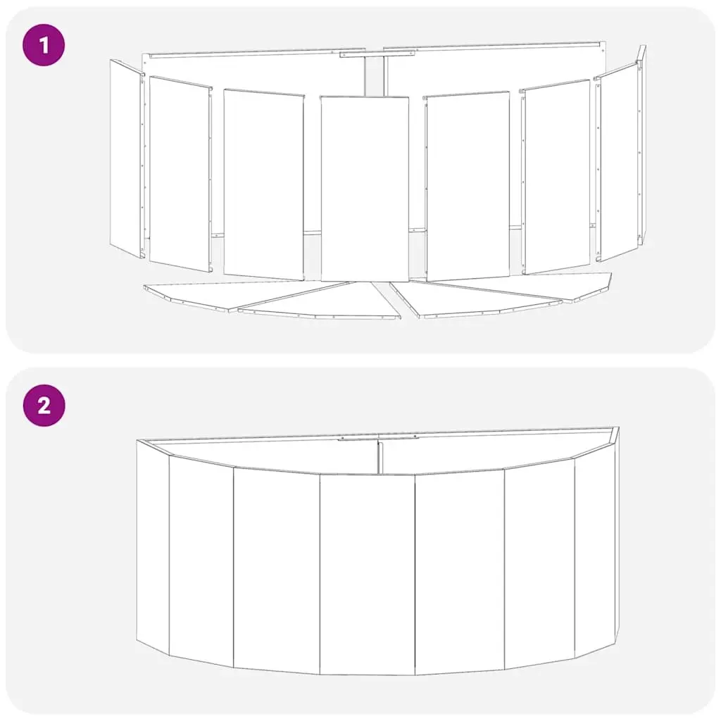 Half Round Garden Planter Brown 120x60x50cm Steel Outdoor Raised Bed