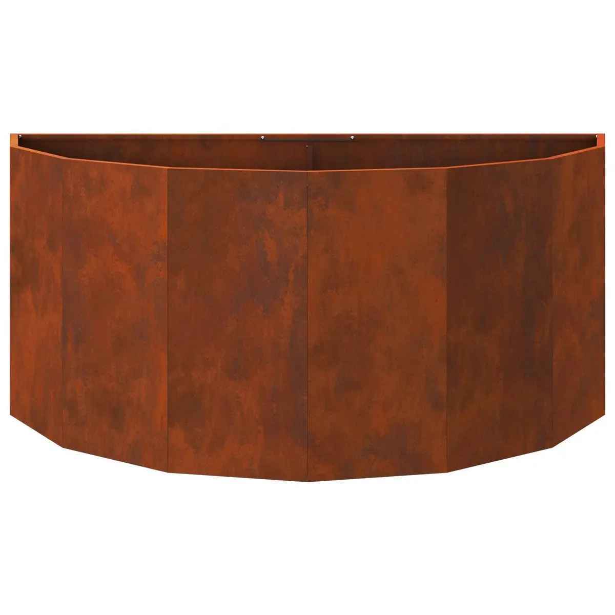 Half Round Garden Planter Brown 120x60x50cm Steel Outdoor Raised Bed