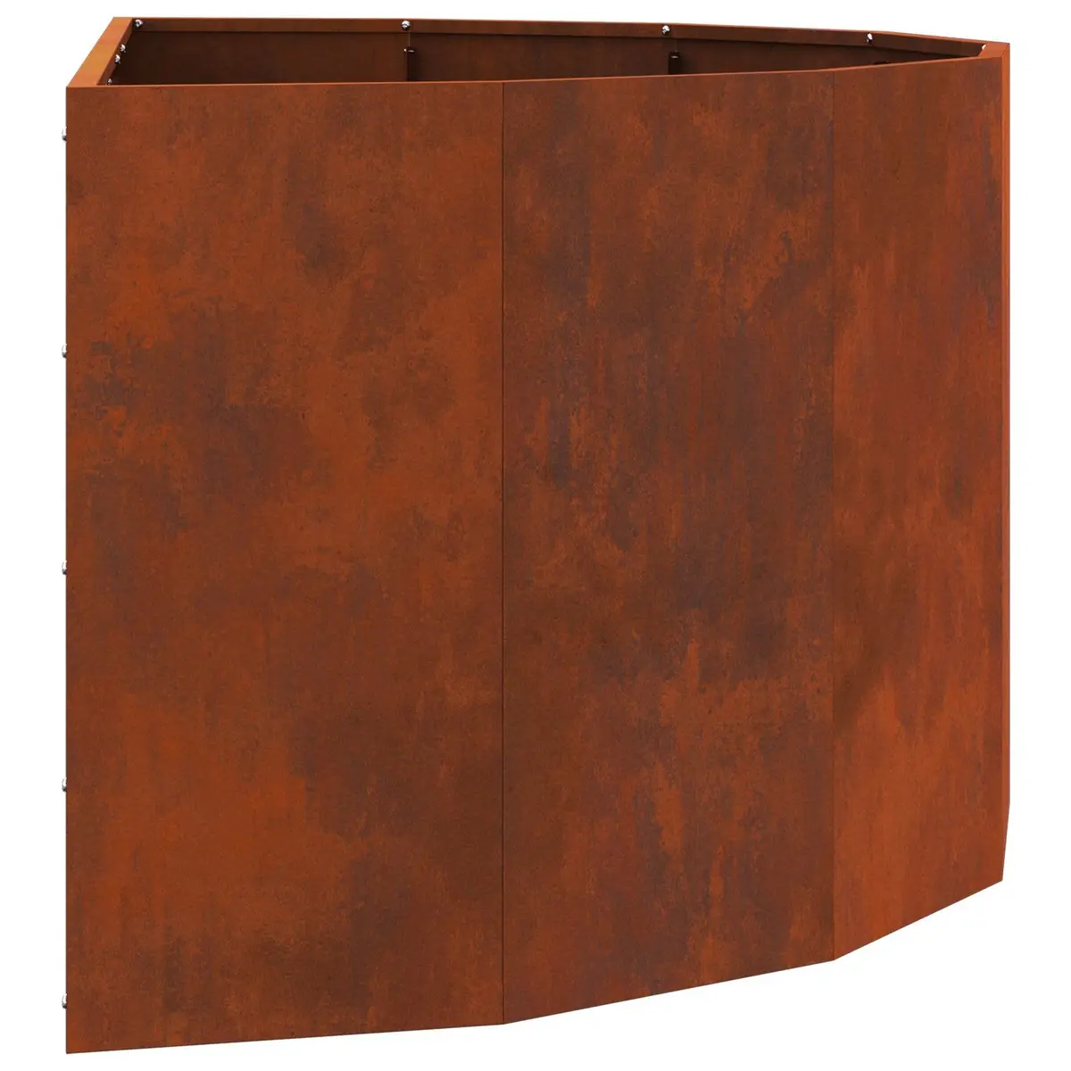 Half Round Garden Planter Brown 120x60x50cm Steel Outdoor Raised Bed