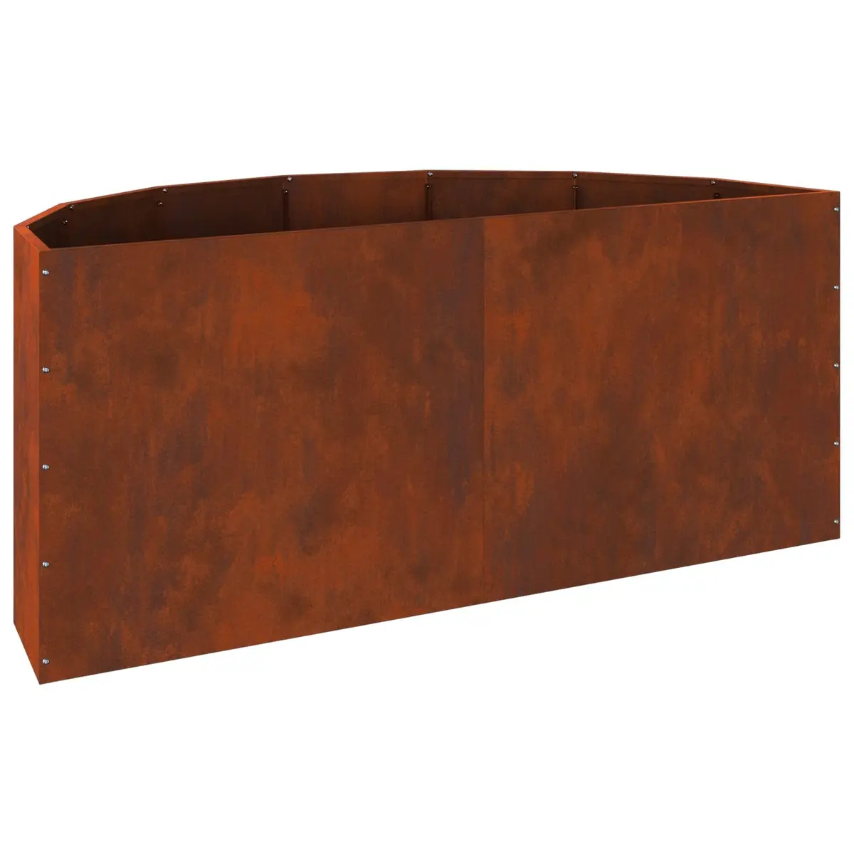 Half Round Garden Planter Brown 120x60x50cm Steel Outdoor Raised Bed