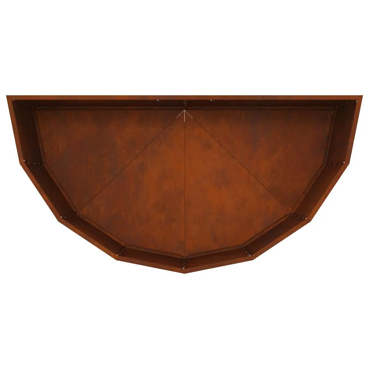 Half Round Garden Planter Brown 120x60x50cm Steel Outdoor Raised Bed