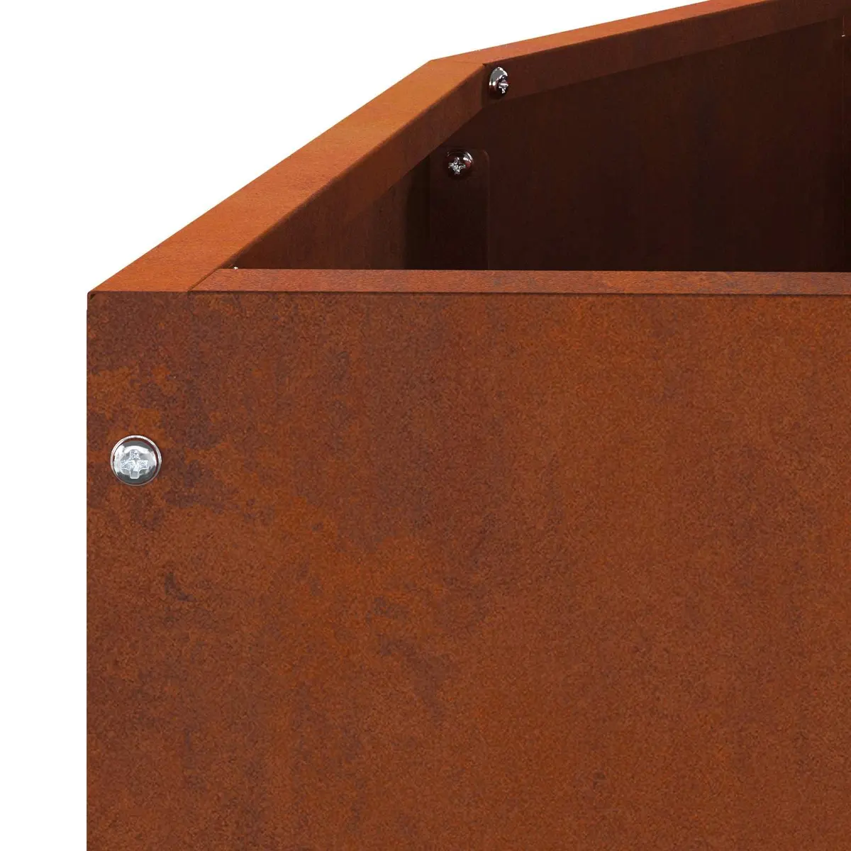 Half Round Garden Planter Brown 120x60x50cm Steel Outdoor Raised Bed