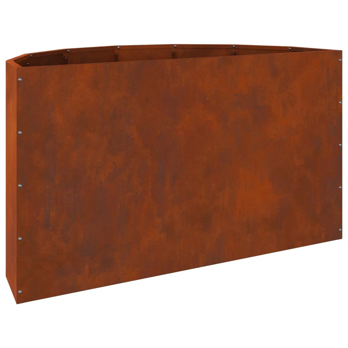 Half Round Garden Planter Brown 90x45x50cm Weathering Steel