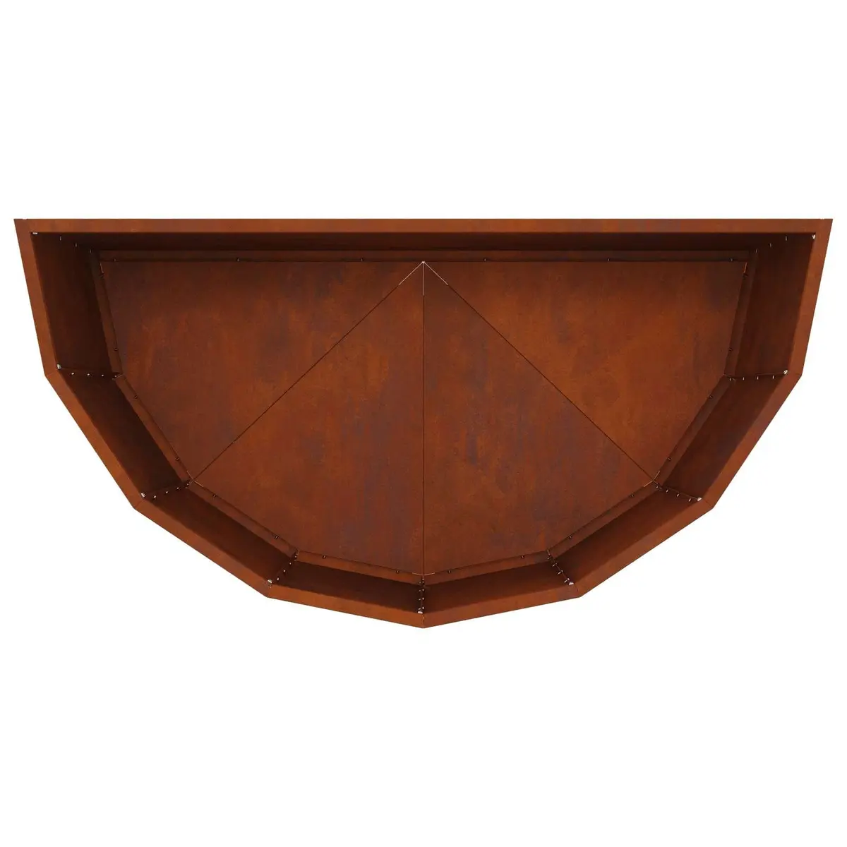 Half Round Garden Planter Brown 90x45x50cm Weathering Steel