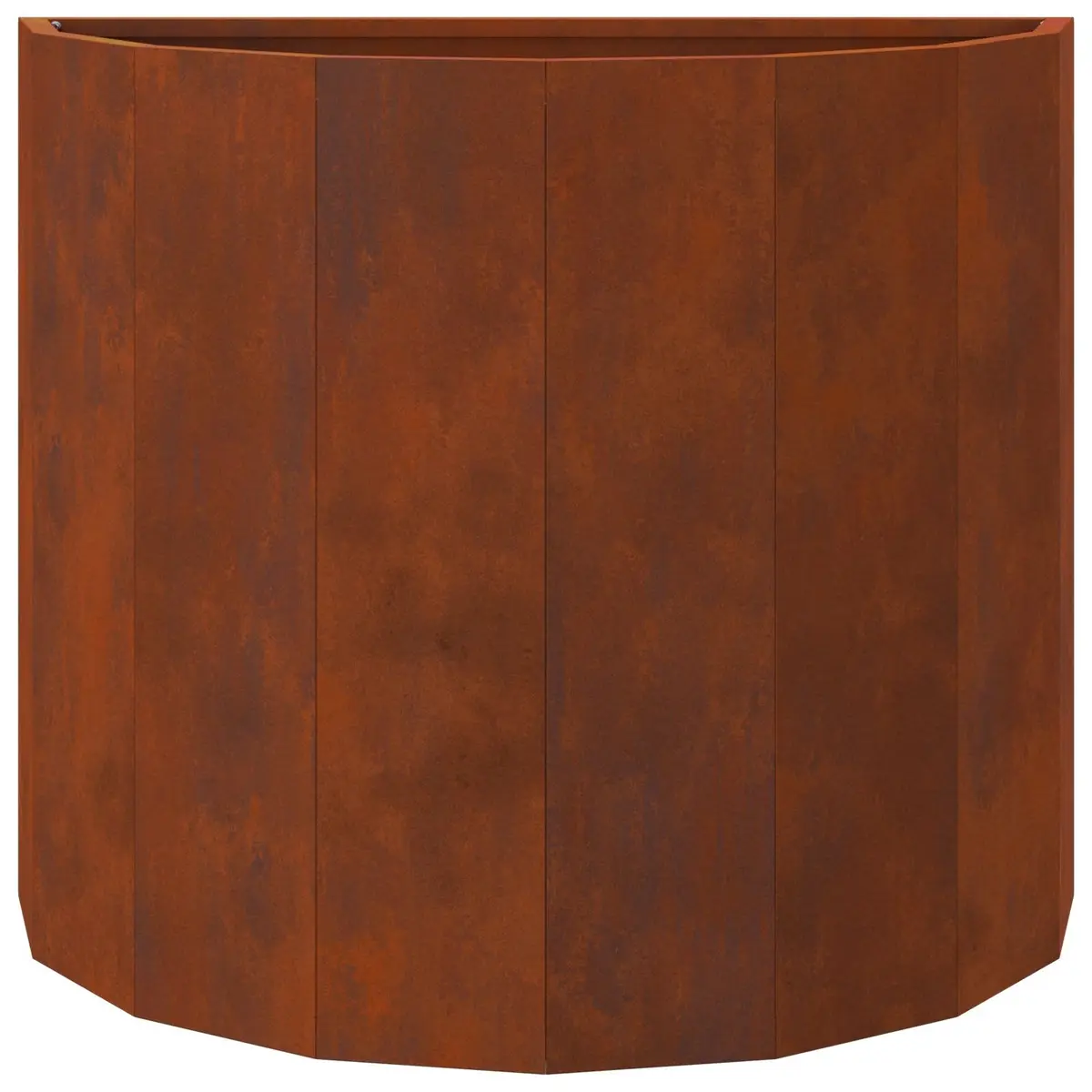 Half Round Garden Planter Brown 60x30x50cm Outdoor Weathering Steel