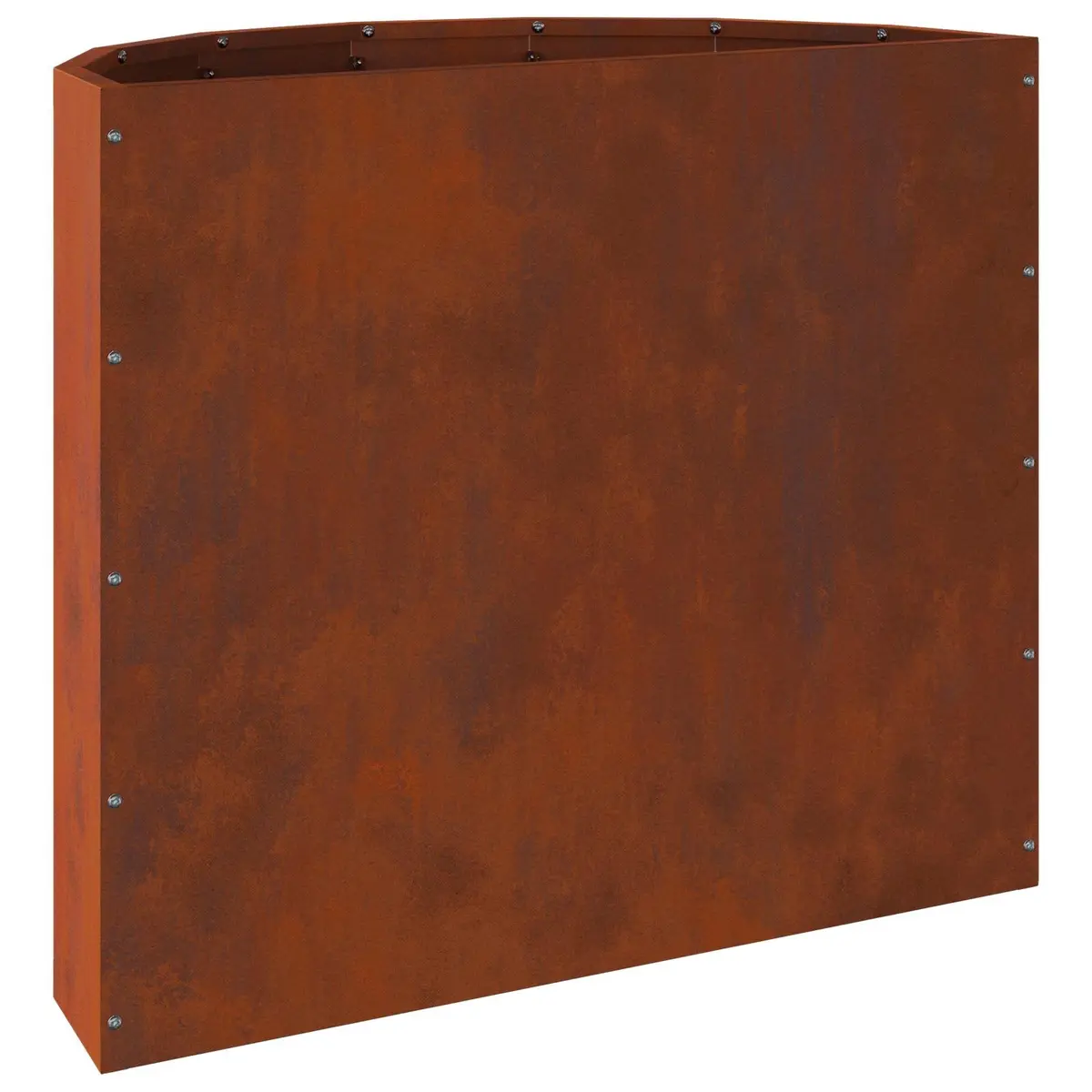 Half Round Garden Planter Brown 60x30x50cm Outdoor Weathering Steel