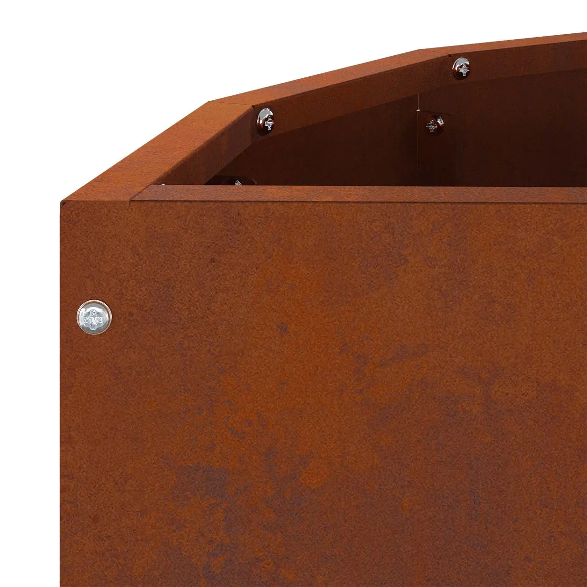 Half Round Garden Planter Brown 60x30x50cm Outdoor Weathering Steel