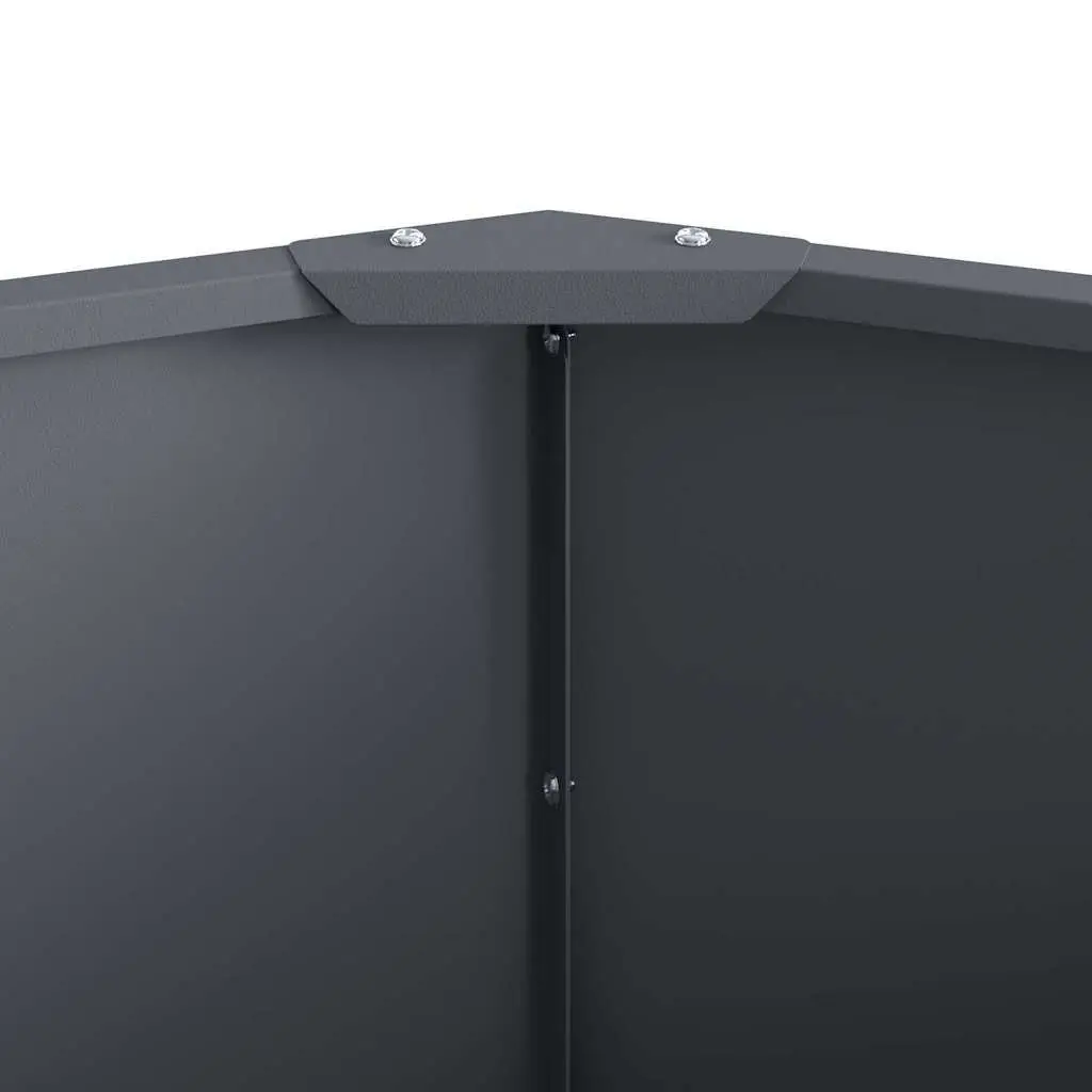 Round Garden Planter Anthracite 120x120x35cm Steel Outdoor Pot