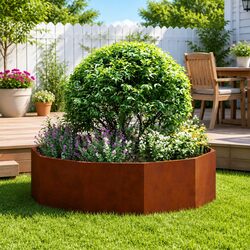 Concise Round Garden Planter in Steel - 120 cm