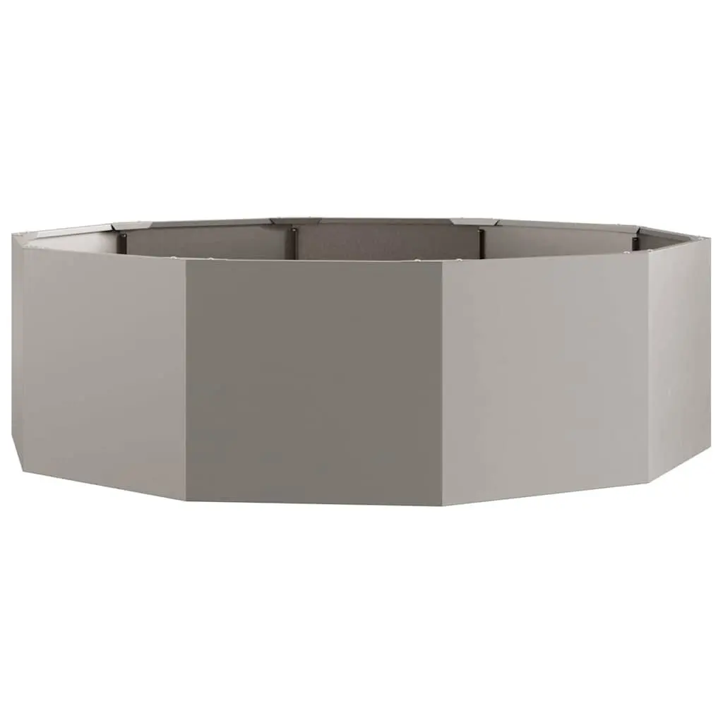Round Garden Planter Steel 120 x 120 x 35 cm Outdoor Patio Pots Weathering