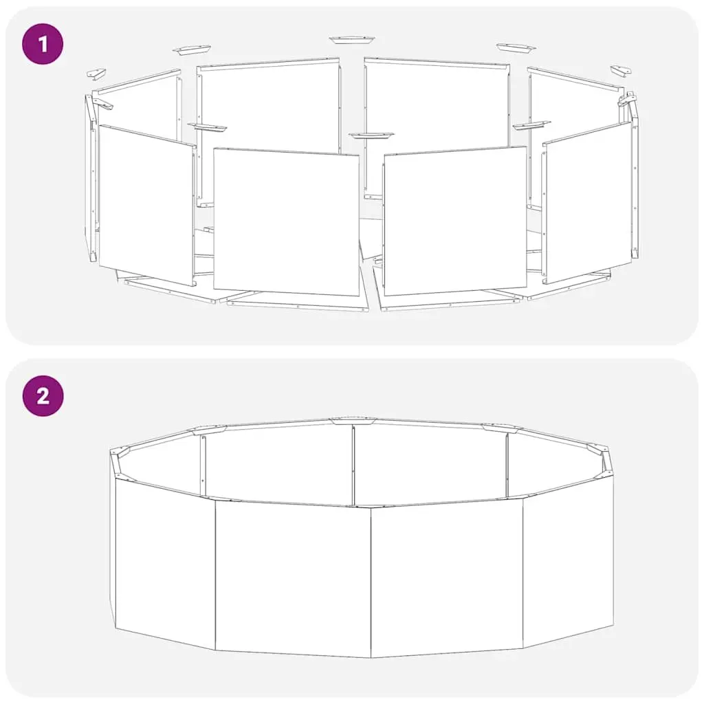 Round Garden Planter Steel 120 x 120 x 35 cm Outdoor Patio Pots Weathering