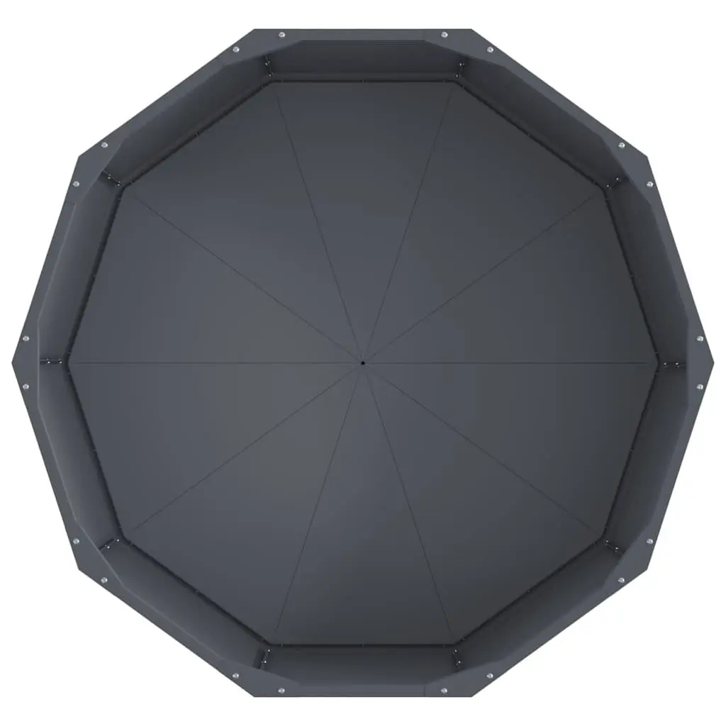 Steel Round Planter Anthracite 90x90x35cm Outdoor Garden Pot Container