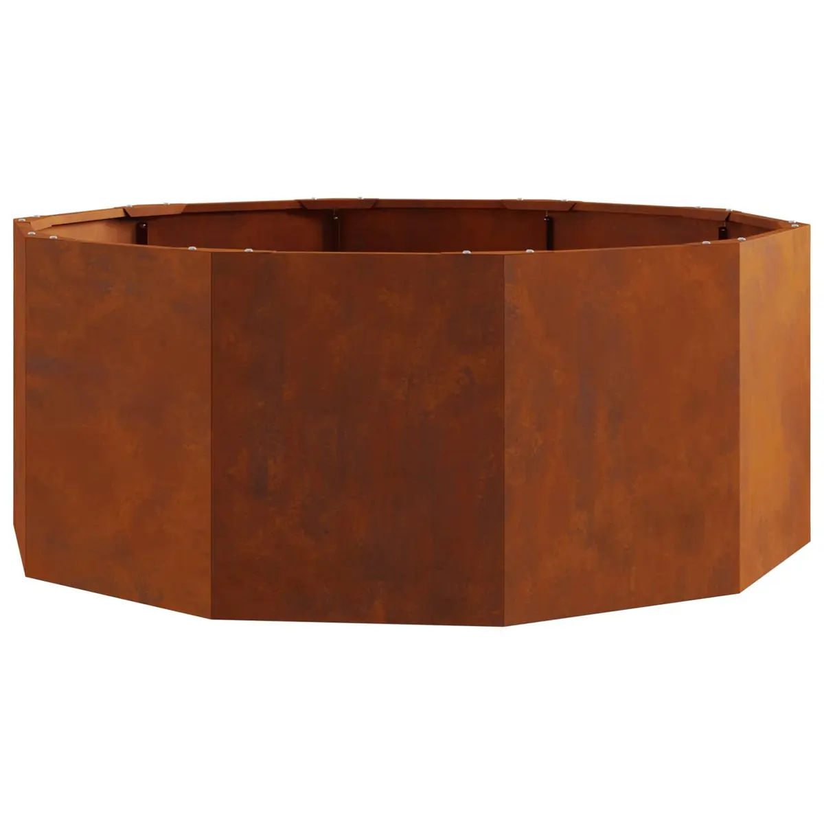 Round Garden Planter Brown 90x90x35cm Steel Outdoor Durable