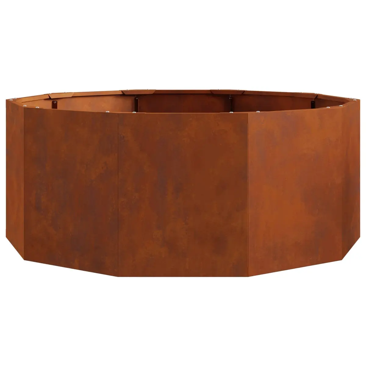 Round Garden Planter Brown 90x90x35cm Steel Outdoor Durable