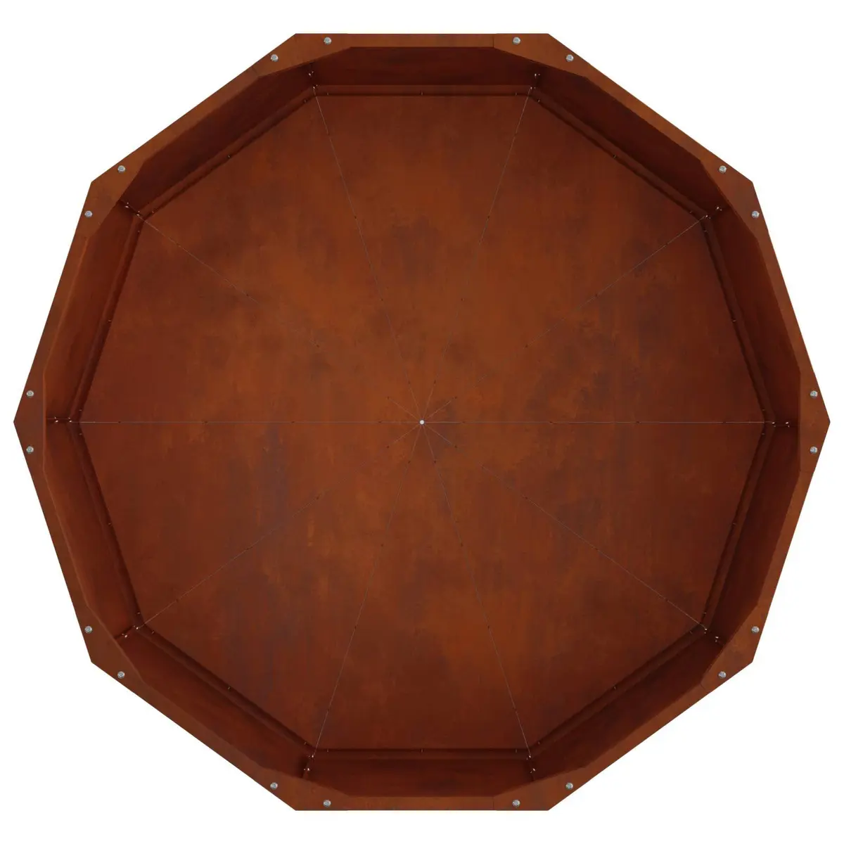 Round Garden Planter Brown 90x90x35cm Steel Outdoor Durable