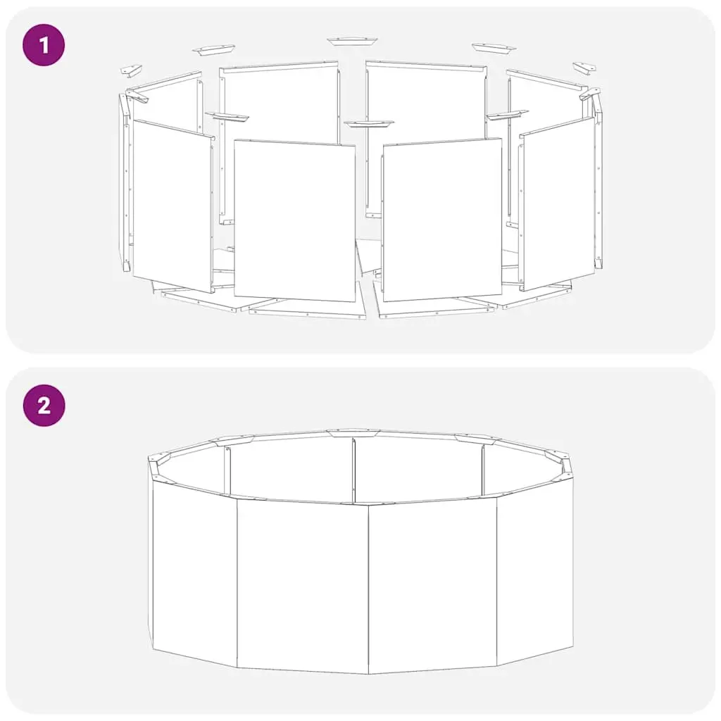 Round Garden Planter Brown 90x90x35cm Steel Outdoor Durable