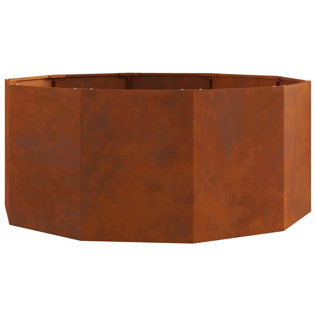 Round Garden Planter Brown 120cm Steel Weather Resistant