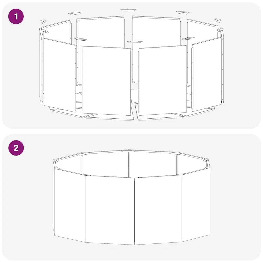 Round Garden Planter Brown 120cm Steel Weather Resistant