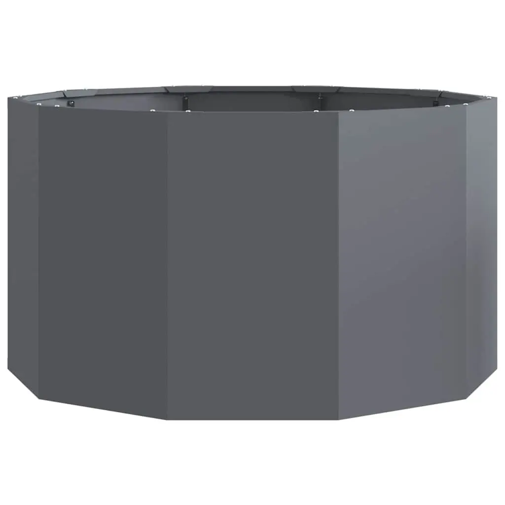 Round Steel Garden Planter Anthracite 90x90x50cm Outdoor