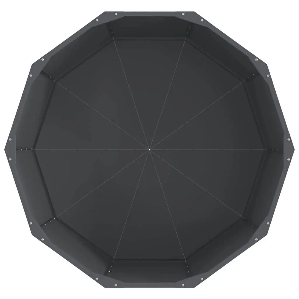 Round Steel Garden Planter Anthracite 90x90x50cm Outdoor