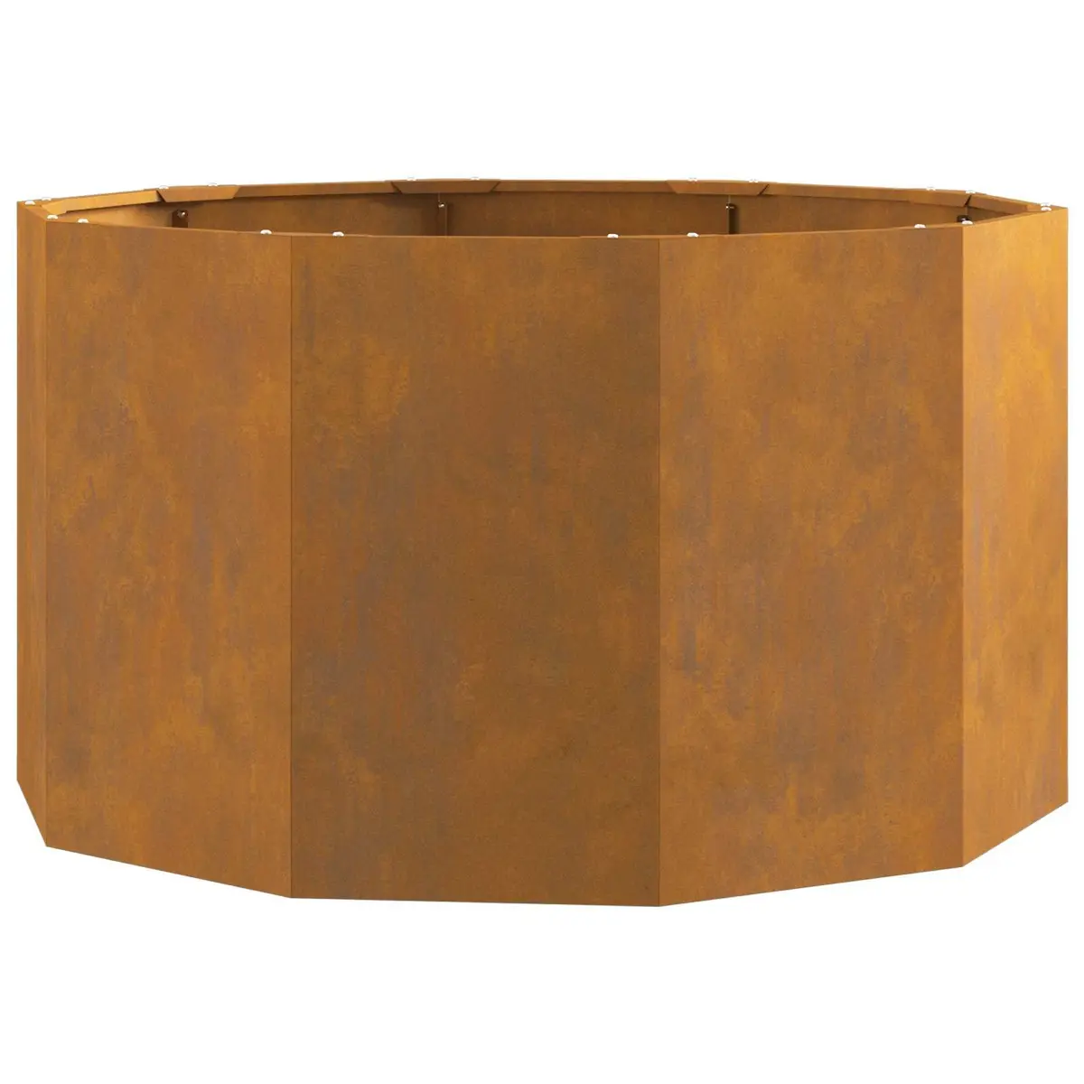 Round Garden Planter Steel Outdoor Patio Terrace Weathering Rust Brown
