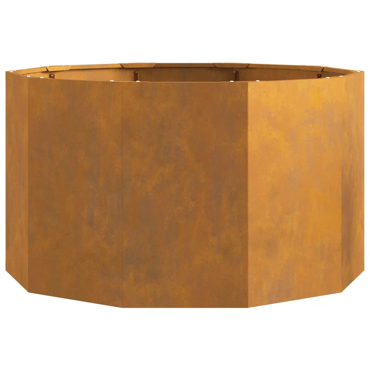 Round Garden Planter Steel Outdoor Patio Terrace Weathering Rust Brown