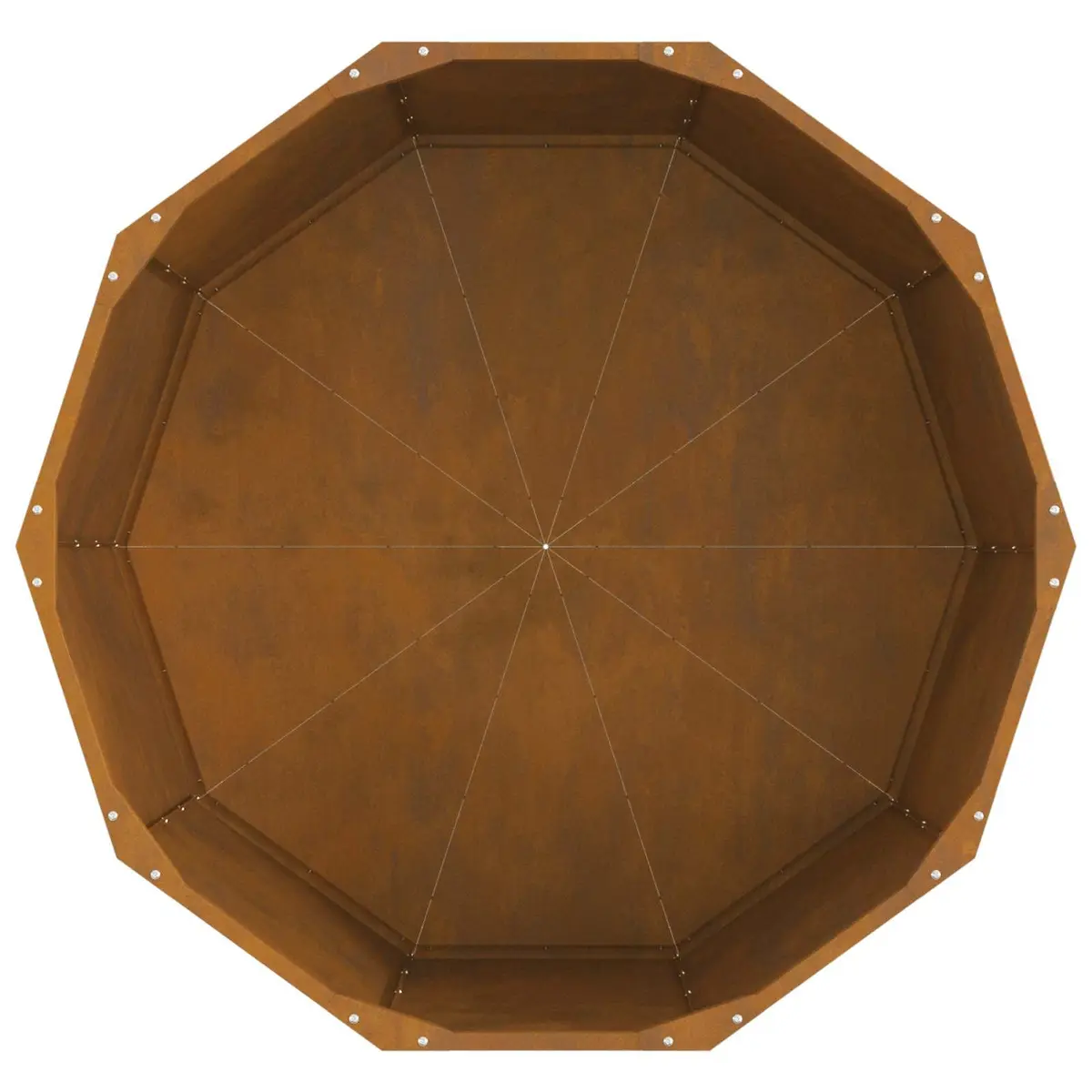 Round Garden Planter Steel Outdoor Patio Terrace Weathering Rust Brown
