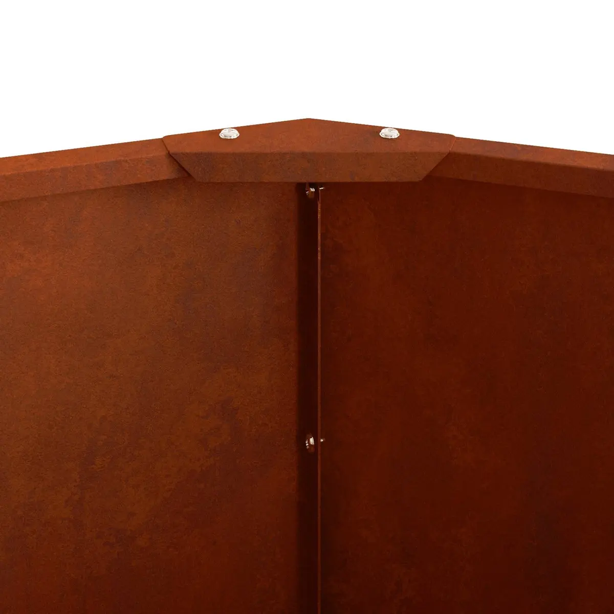 Round Garden Planter Steel Outdoor Patio Terrace Weathered 60x60x50cm