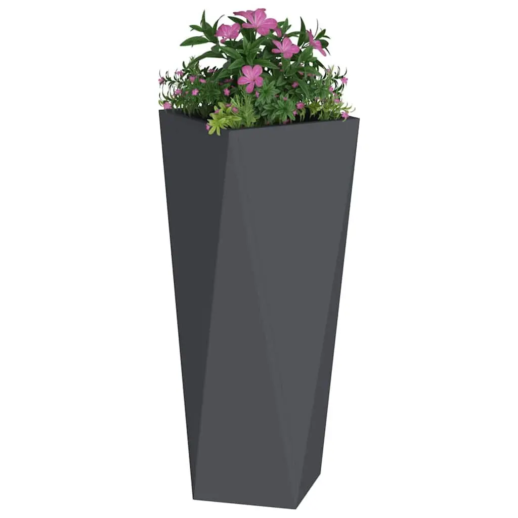 Steel Garden Planter Box Anthracite Outdoor Pots Tall Rectangular Planter