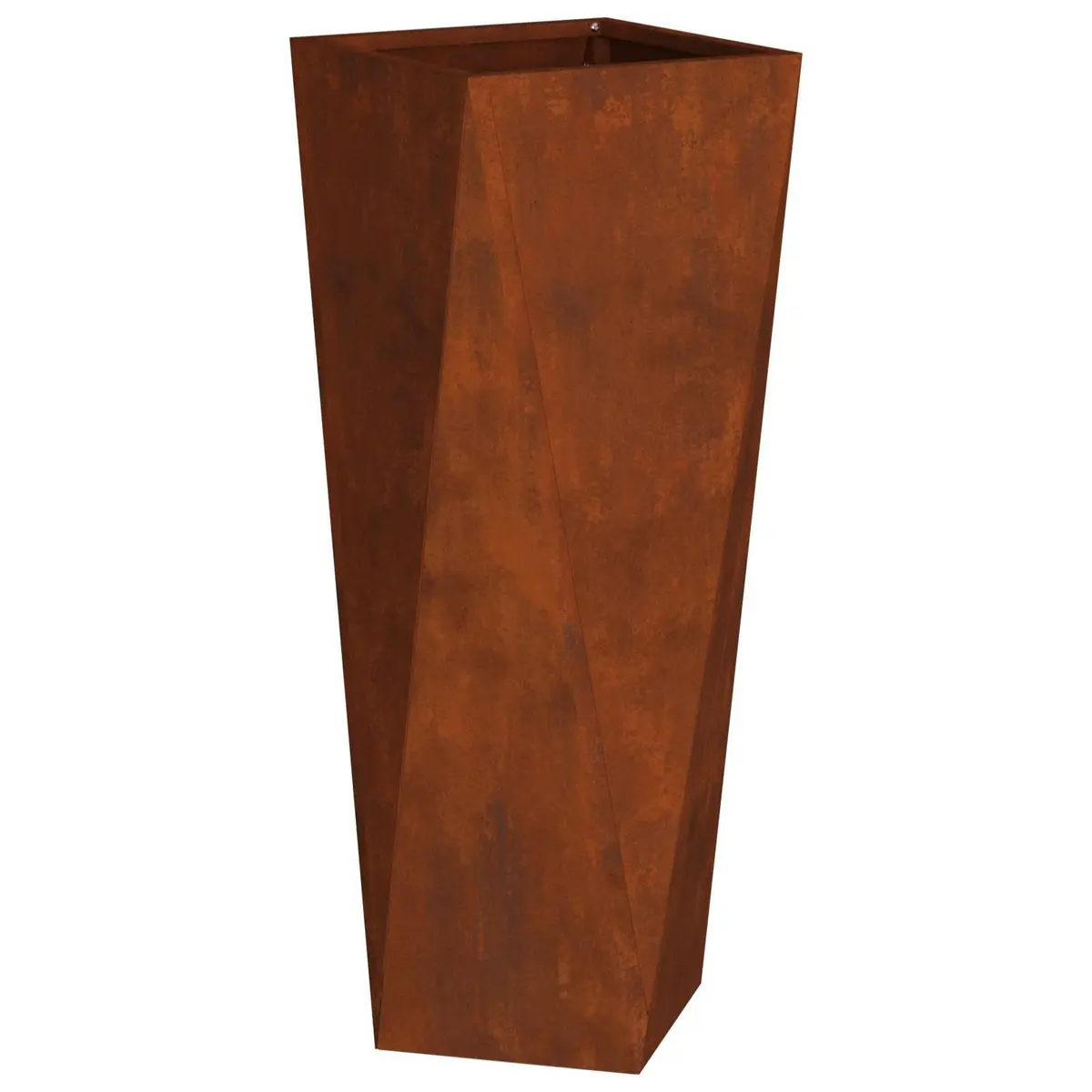 Planter Brown 30x30x75cm Weathering Steel Rectangular Box for Outdoor Garden