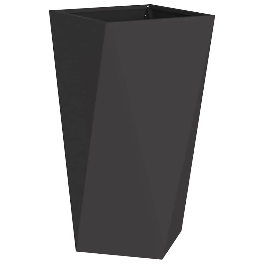 Steel Garden Planter Box Black 40x40x75cm Rectangular Durable Weather-resistant