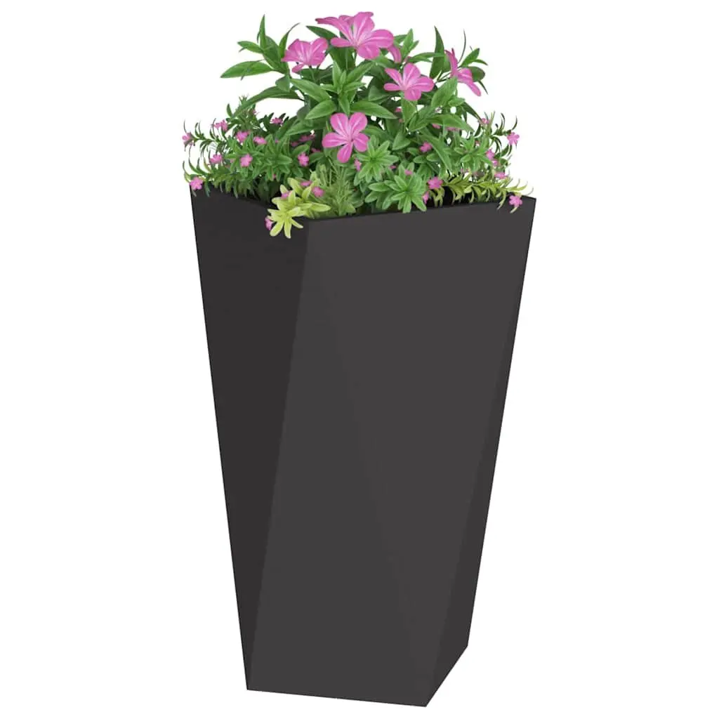 Steel Garden Planter Box Black 40x40x75cm Rectangular Durable Weather-resistant