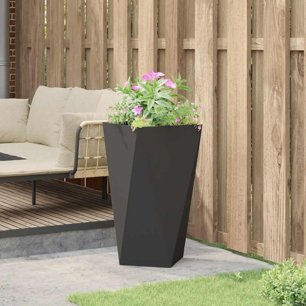 Steel Garden Planter Box Black 40x40x75cm Rectangular Durable Weather-resistant