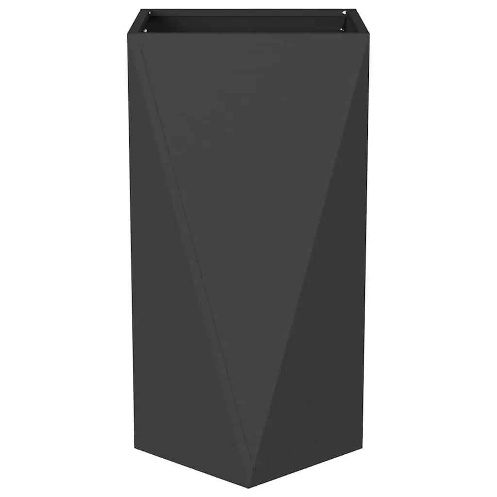 Steel Planter Black 40 x 40 x 75 cm Outdoor Garden Pot Box Decorative 2 Piece
