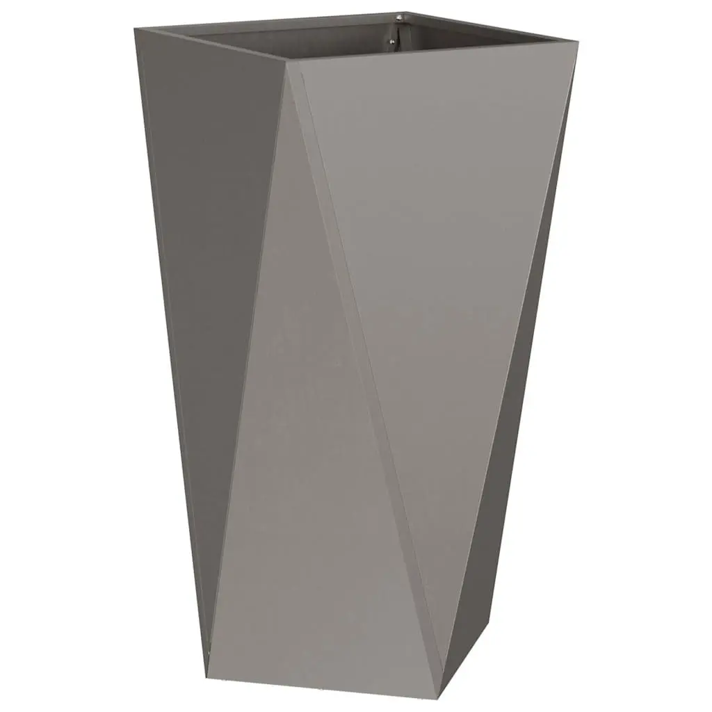 Garden Planter Box Brown Rectangular 40x40x75cm Steel Construction Weather Resistant