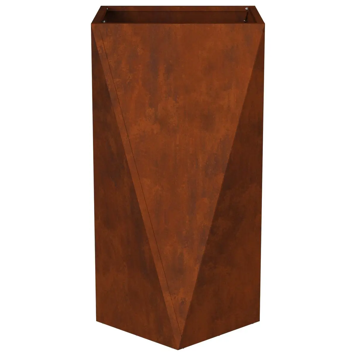 Garden Planter Box Brown Rectangular 40x40x75cm Steel Construction Weather Resistant