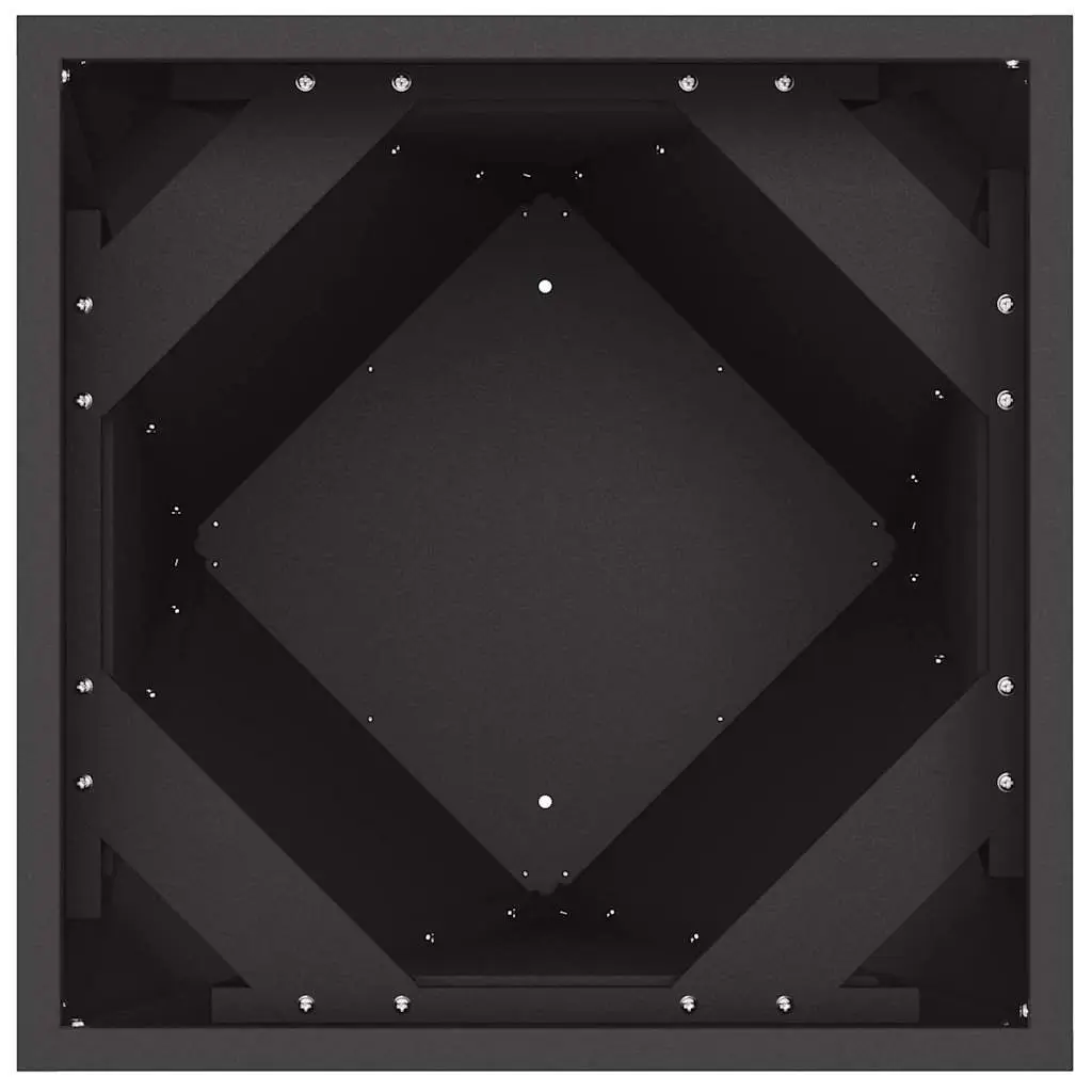 Steel Garden Planter Box Black 50x50x75cm Outdoor Raised Flower Pot