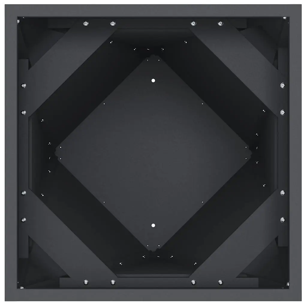Steel Garden Planter Anthracite 50 x 50 x 75 cm Sturdy Outdoor Plant Pot Box 2 Piece