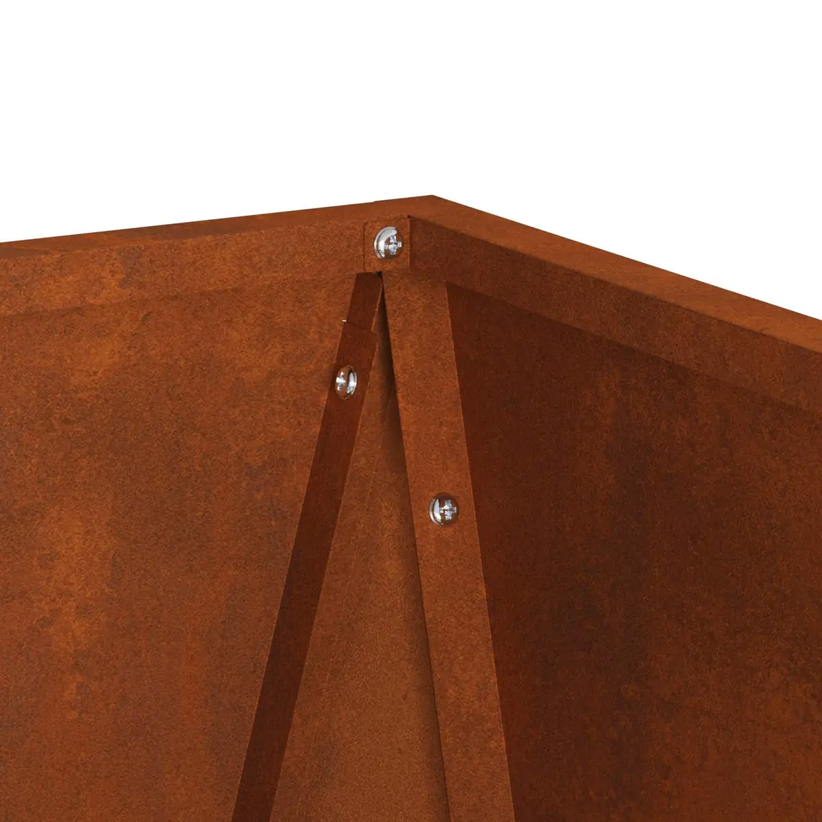 Garden Planter Brown Steel 50 x 50 x 75 cm Outdoor Pot Box Corrugated Sides