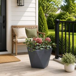 Steel Garden Planter Anthracite 30x30x30cm Outdoor Flower Pot Box Terrace