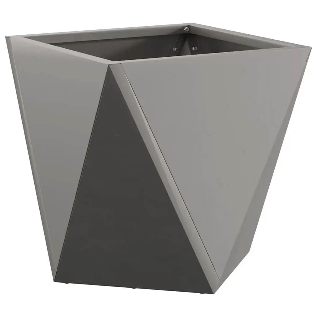Garden Planter Brown Steel 30x30x30cm Set of 2 Outdoor Weathering Decorative Box