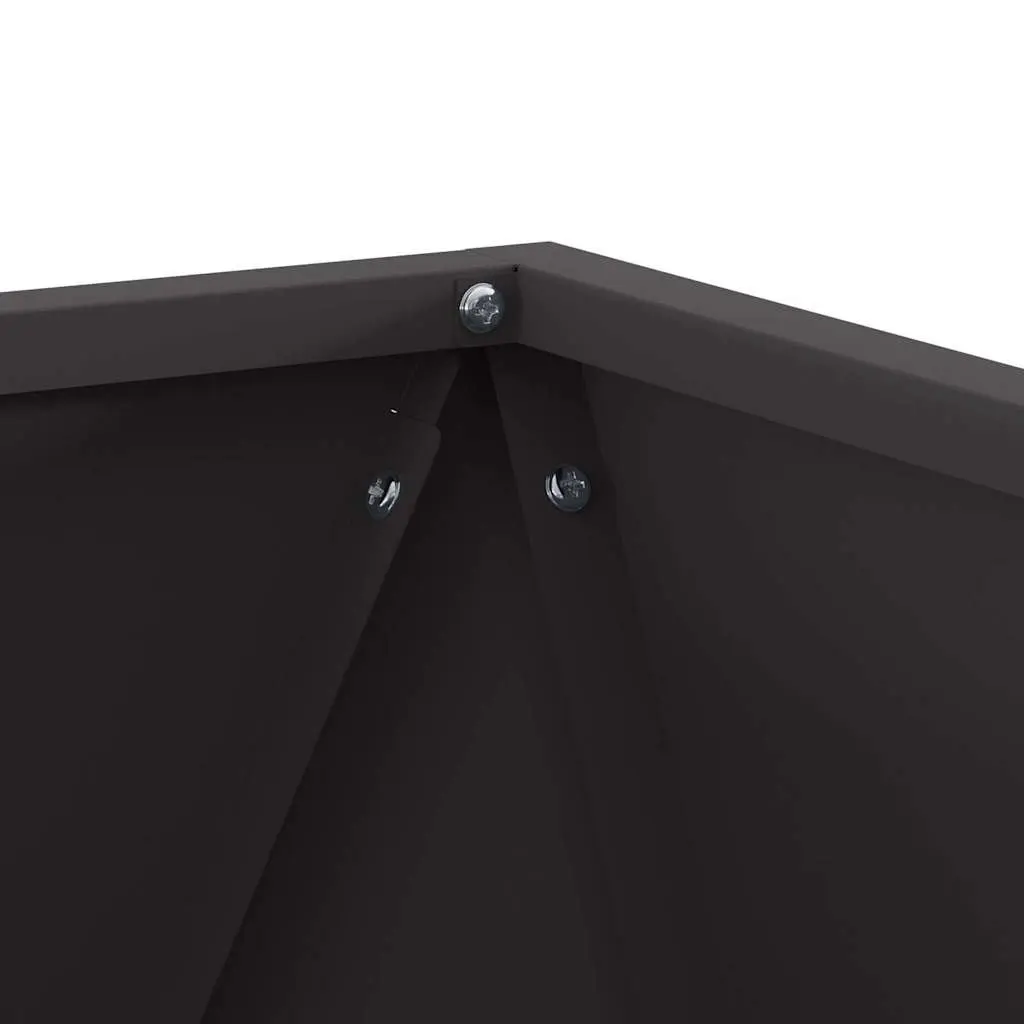 Steel Garden Planter Box 40x40x40cm Black Outdoor Patio Decorative Plant