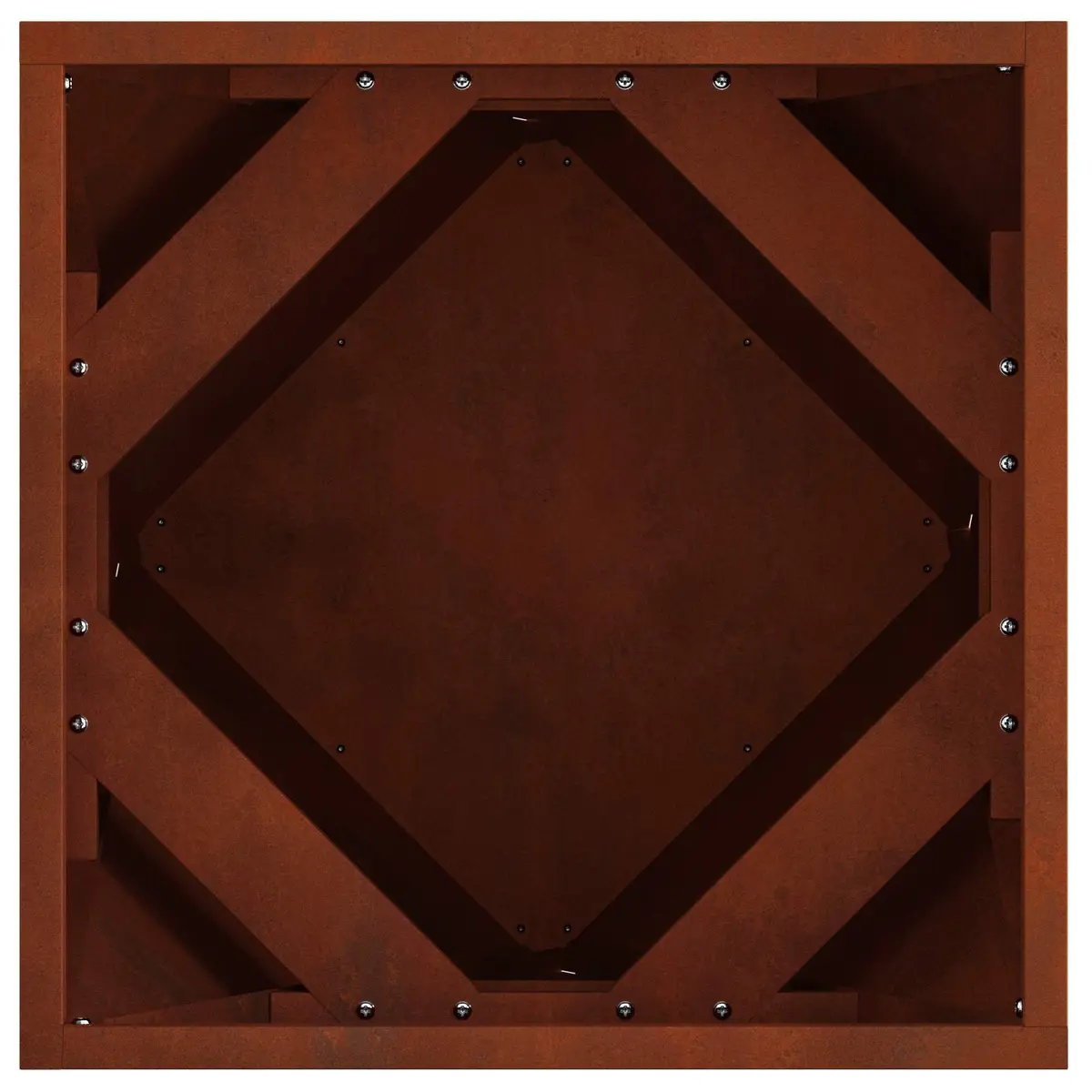 Steel Garden Planter Box 40x40x40cm Outdoor Weathering Rusty Brown Corrugated